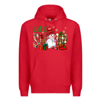 Red let it snow with snowman Premium Hoodie - NancyCooperArtShop