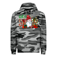 Slate Camo let it snow with snowman Premium Hoodie - NancyCooperArtShop