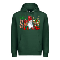 Sports Green let it snow with snowman Premium Hoodie - NancyCooperArtShop