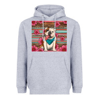 Heather Grey british bulldog floral serape tumbler Heavyweight Hoodie - Artiststas