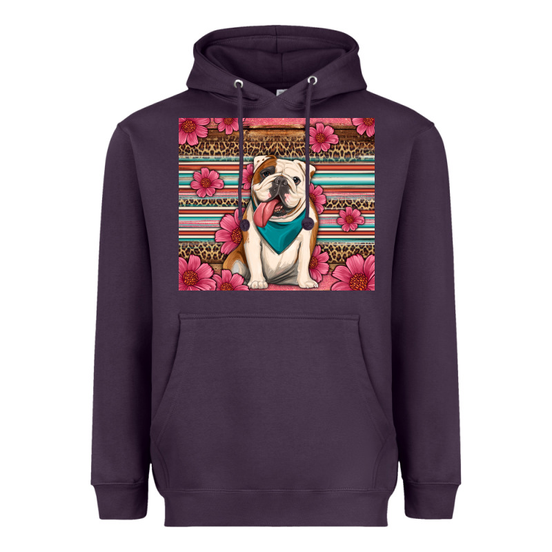 British Bulldog Floral Serape Tumbler Heavyweight Hoodie by Artiststas | Teevron