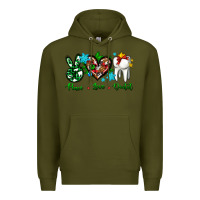 Army Green peace love dental for Christmas Premium Hoodie - AdoDesignShop