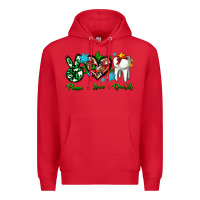 Red peace love dental for Christmas Premium Hoodie - AdoDesignShop