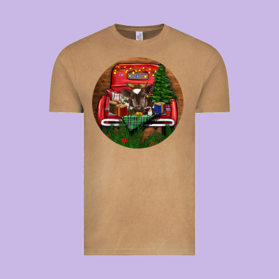 Vintage Tee Baby Cow Christmas