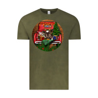 Vintage Olive Baby Cow Christmas Vintage Tee - RanaPortraitStore