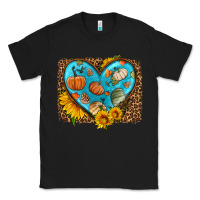 Black fall pattern heart with leopard background Classic Tee - HRA Design Shop