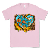 Bubblegum Pink fall pattern heart with leopard background Classic Tee - HRA Design Shop