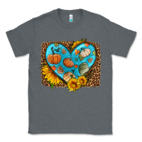 Charcoal Heather fall pattern heart with leopard background Classic Tee - HRA Design Shop