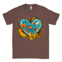 Chestnut fall pattern heart with leopard background Classic Tee - HRA Design Shop