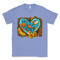 Fall Pattern Heart With Leopard Background Classic Tee | Teevron