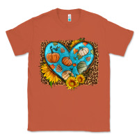 Copper fall pattern heart with leopard background Classic Tee - HRA Design Shop