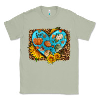 Matcha fall pattern heart with leopard background Classic Tee - HRA Design Shop