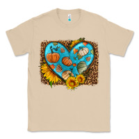 Mushroom fall pattern heart with leopard background Classic Tee - HRA Design Shop