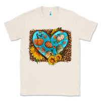 Natural fall pattern heart with leopard background Classic Tee - HRA Design Shop