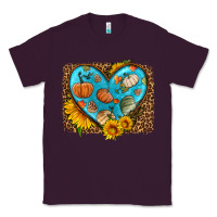 Plum fall pattern heart with leopard background Classic Tee - HRA Design Shop