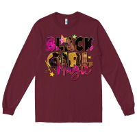 Burgundy Black girl magic Long Sleeve Tee - Zillion Design Studio