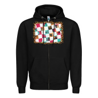 Black race background with leopard frame Zipper Hoodie - HRA Design Shop