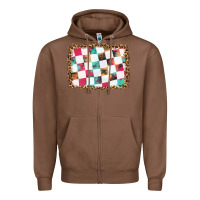 Chestnut race background with leopard frame Zipper Hoodie - HRA Design Shop