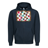 Navy race background with leopard frame Zipper Hoodie - HRA Design Shop