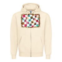 Sandshell race background with leopard frame Zipper Hoodie - HRA Design Shop