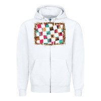 White race background with leopard frame Zipper Hoodie - HRA Design Shop