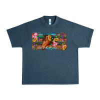 Midnight Navy Brown horse with flowers and leopard Urban Heavy Tee - RanaPortraitStore