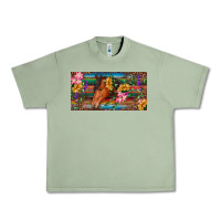 Oil Green Brown horse with flowers and leopard Urban Heavy Tee - RanaPortraitStore
