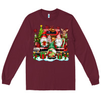 Burgundy christmas gnome truck Long Sleeve Tee - texasbilliewilder