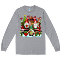 Heather Grey christmas gnome truck Long Sleeve Tee - texasbilliewilder