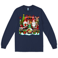 Navy christmas gnome truck Long Sleeve Tee - texasbilliewilder