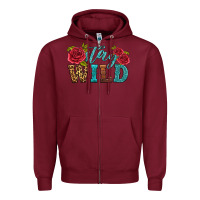 Burgundy stay wild Zipper Hoodie - HRA Design Shop