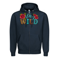Navy stay wild Zipper Hoodie - HRA Design Shop