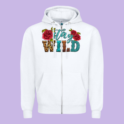 Stay Wild Zipper Hoodie Designed By Hra Design Shop