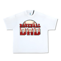 White baseball dad Urban Heavy Tee - Zillion Design Studio