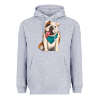 Heather Grey english bulldog Heavyweight Hoodie - Artiststas