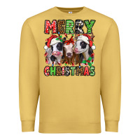 Antique Gold merry christmas heifers Premium Sweatshirt - Jasminsmagicworld