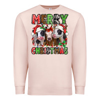 Pale Pink merry christmas heifers Premium Sweatshirt - Jasminsmagicworld