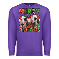 Purple merry christmas heifers Premium Sweatshirt - Jasminsmagicworld
