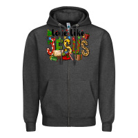 Charcoal Heather Christmas love like jesus Zipper Hoodie - FaDigitalArtStudio
