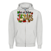 Dove Grey Christmas love like jesus Zipper Hoodie - FaDigitalArtStudio