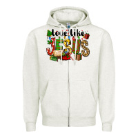 Oatmeal Heather Christmas love like jesus Zipper Hoodie - FaDigitalArtStudio