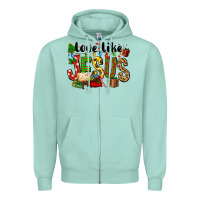 Seafoam Christmas love like jesus Zipper Hoodie - FaDigitalArtStudio