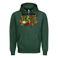 Sports Green Christmas love like jesus Zipper Hoodie - FaDigitalArtStudio