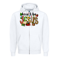 White Christmas love like jesus Zipper Hoodie - FaDigitalArtStudio