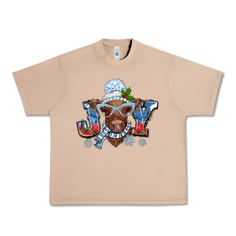 Christmas Snow Cow Joy Urban Heavy Tee by BarkalooDesign | Teevron