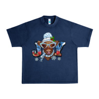 Navy Christmas snow cow joy Urban Heavy Tee - BarkalooDesign