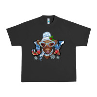 Pigment Black Christmas snow cow joy Urban Heavy Tee - BarkalooDesign