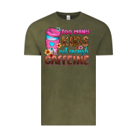 Vintage Olive too many kids not enough caffeine Vintage Tee - Zillion Design Studio
