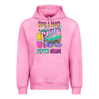 Fuchsia Pink rolling into fifth grade Urban Hoodie - BundleAndBundleShop