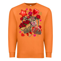 Carrot valentines day skeleton Premium Sweatshirt - NancyCooperArtShop
